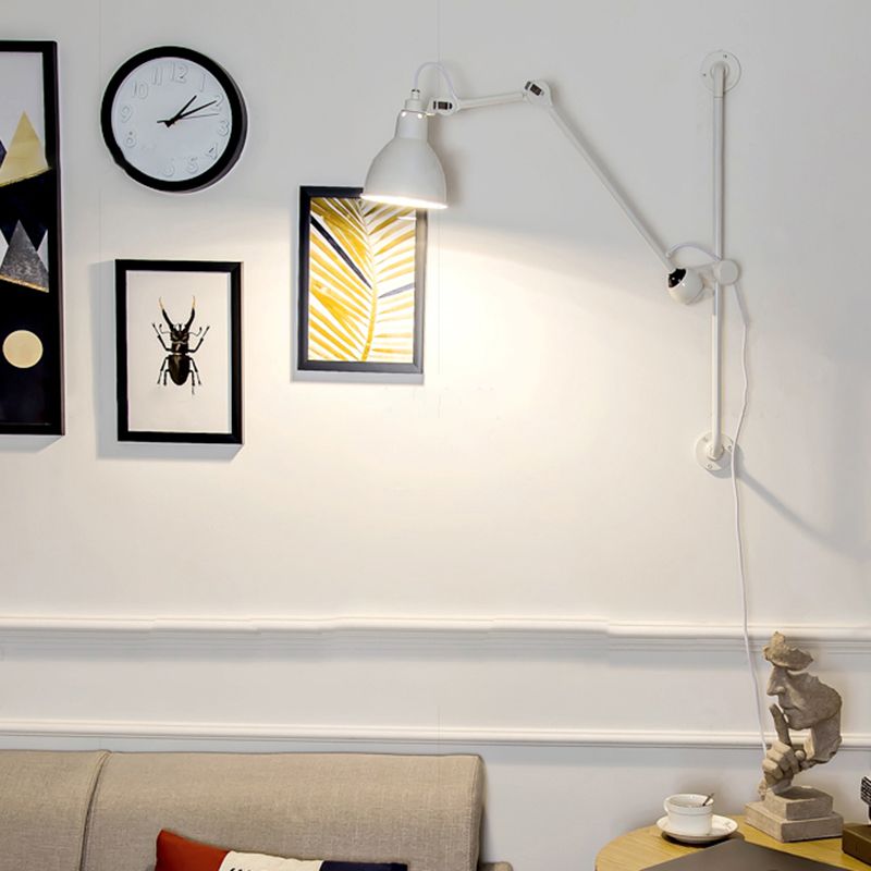 Modern Metal Wall Sconce Linear Shape Reading Wall Light with Aluminum Shade for Bedroom