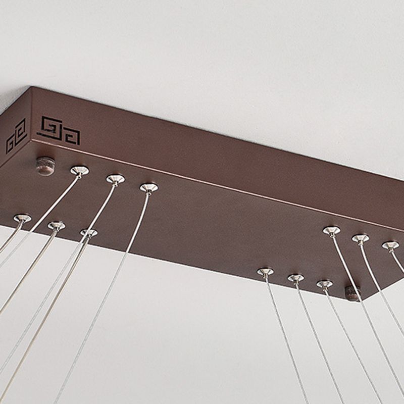 Brown Aluminum Hanging Pendant Lights Contemporary Hanging Lamps for Tea House