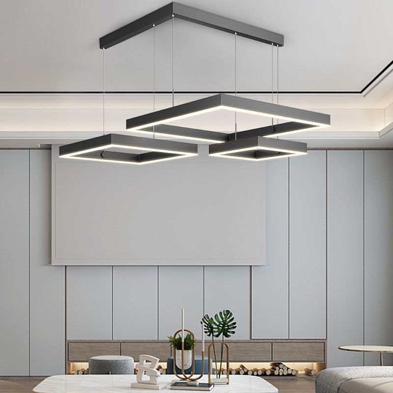 Mehrere Quadrate hängen Anhänger Lichter moderne Kronleuchter für Esszimmer
