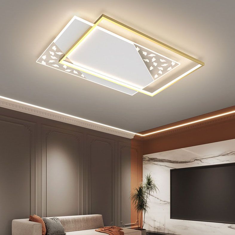 Plafonnier encastré géométrique en acrylique, plafonnier encastré de simplicité moderne