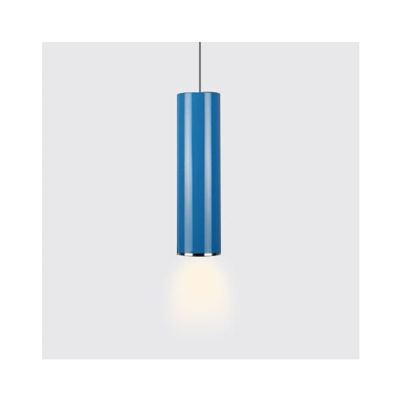 11"/19"/23.5" H Blue/Green Metal Cylinder Pendant Lamp Simple Style 1 Head Bar Hanging Pendant Light in Warm/White