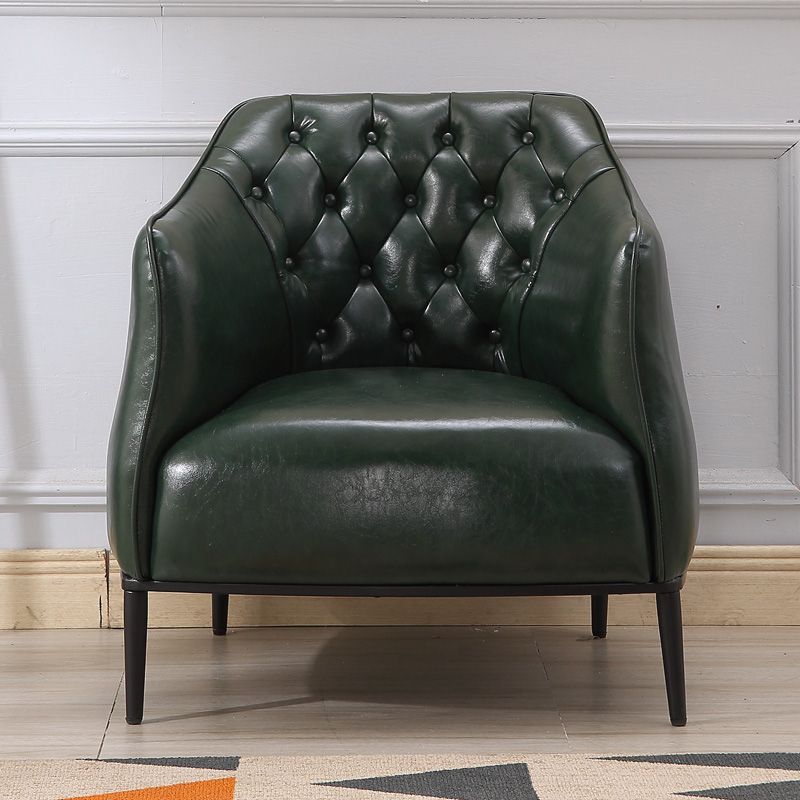 Modern Accent Armchair Contemporary Tufted Cushions Barrel Chair