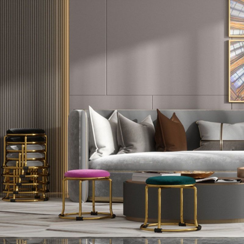 Fabric Standard Stool Modern Style Simple Household Round Stool