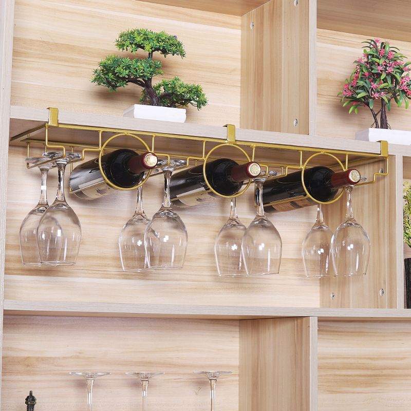 Industrial Hanging Wine Holder Metal Wine Glass Stemware Rack Holder