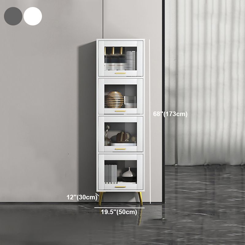 Modern Style Bookshelf Closed Back Shelf Bookcase with Doors for Office Home