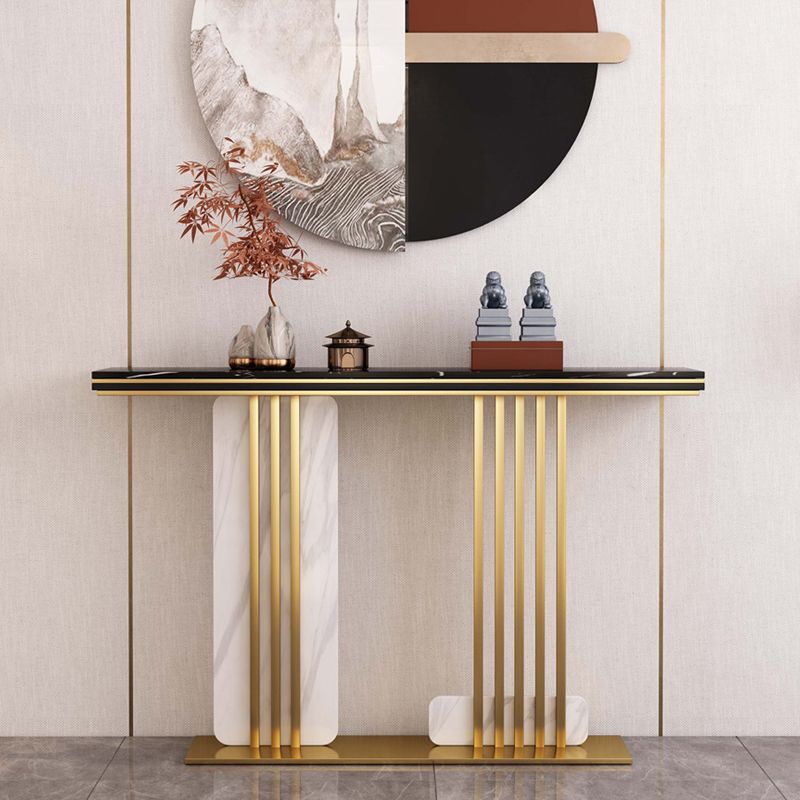 33.46" High Stone Console Table Rectangle Scratch Resistan Accent Table
