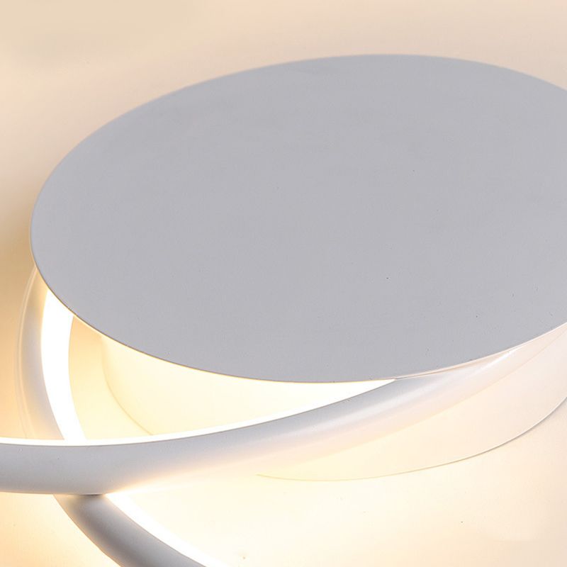Metal Geometric Flush Light Simple 1 Light Flush Lighting in White