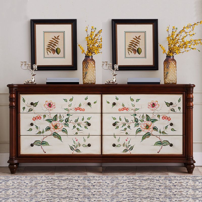 Traditional Dresser Solid Wood Storage Chest Dresser , 15.6 Inch W