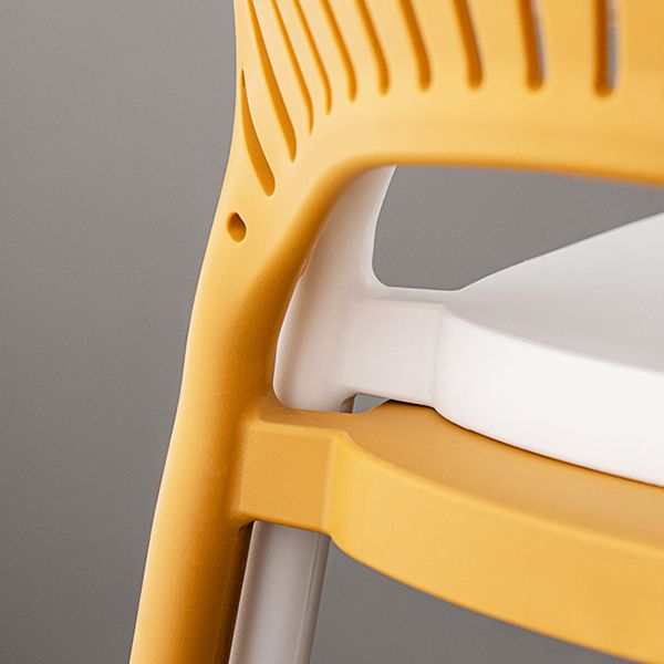 Backrest Armless Counter Stool Industrial Plastic Bar Stool with 4 Legs