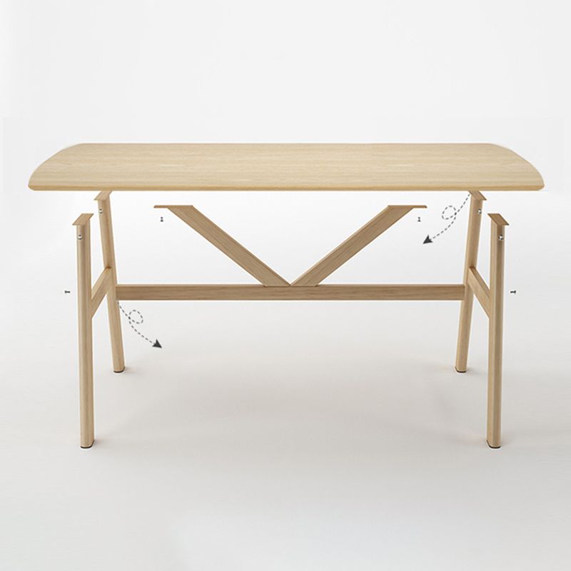 Contemporary Rectangular Dining Table with Trestle for 2-4 People