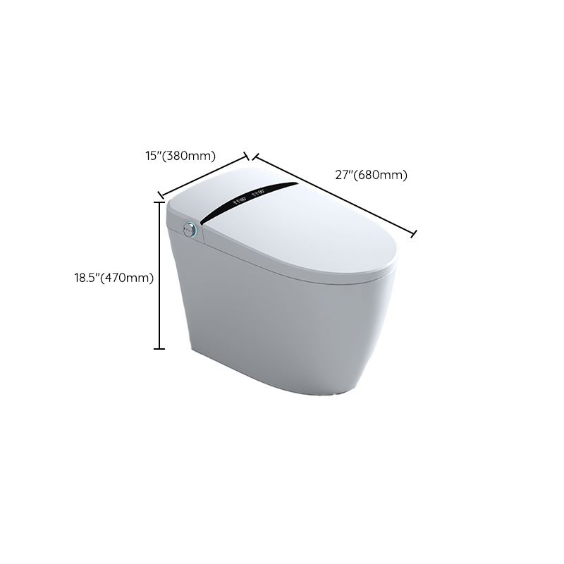 Elongated Toilet Seat Bidet White One-Piece Smart Toilet Bidet with Unlimited Warm Water