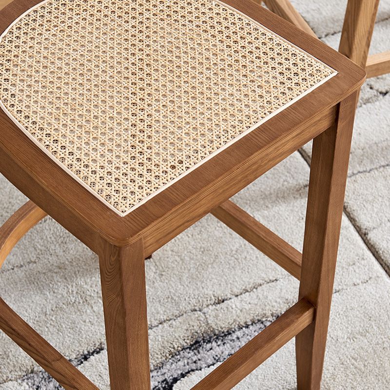 Contemporary Wood Kitchen Dining Room Stool Low Back Bar Armless Stool