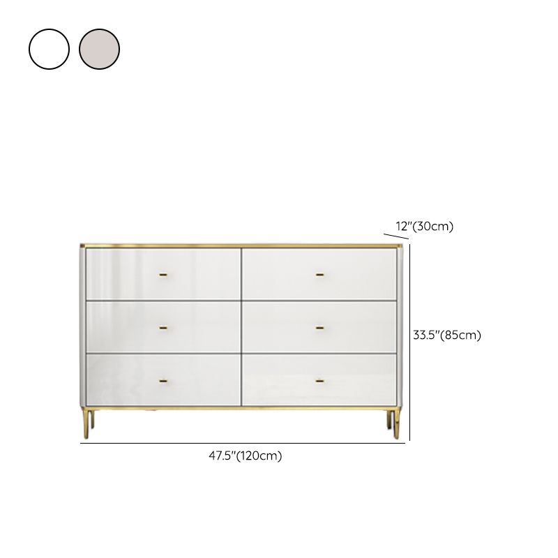 11.7-inch Width Glam Storage Chest Stone Storage Chest Dresser with 3/6 Drawers