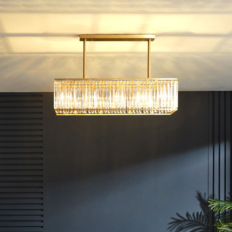 Modern Style Square Shape Island Pendants Crystal Pendant Lights for Living Room