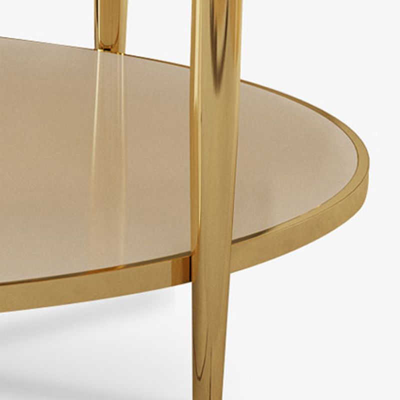 16.5" H Modern 4 Leg Steel Base Marble Oval Top Coffee Table