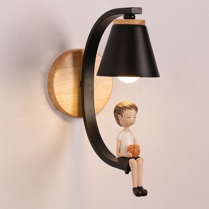 Carsine de résine Cartoon moderne à 1 lumière LED MUR MUR ARMÉE MUR ARMÉ