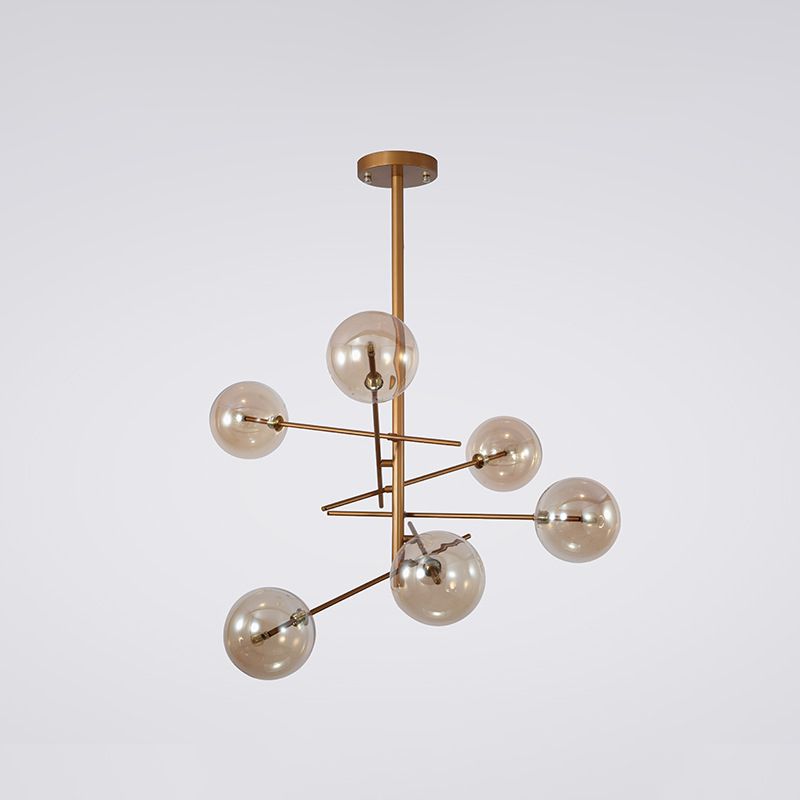 Sphere Chandelier Ceiling Pendant Light Modern Style Metal 6 Light Chandelier Lights