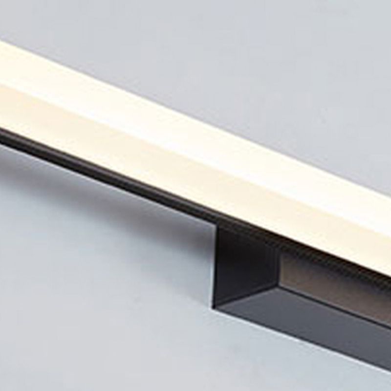 Metal Linear Wall Sconce Modern Single Light Mirror Wall Mount Light Fixture in Black