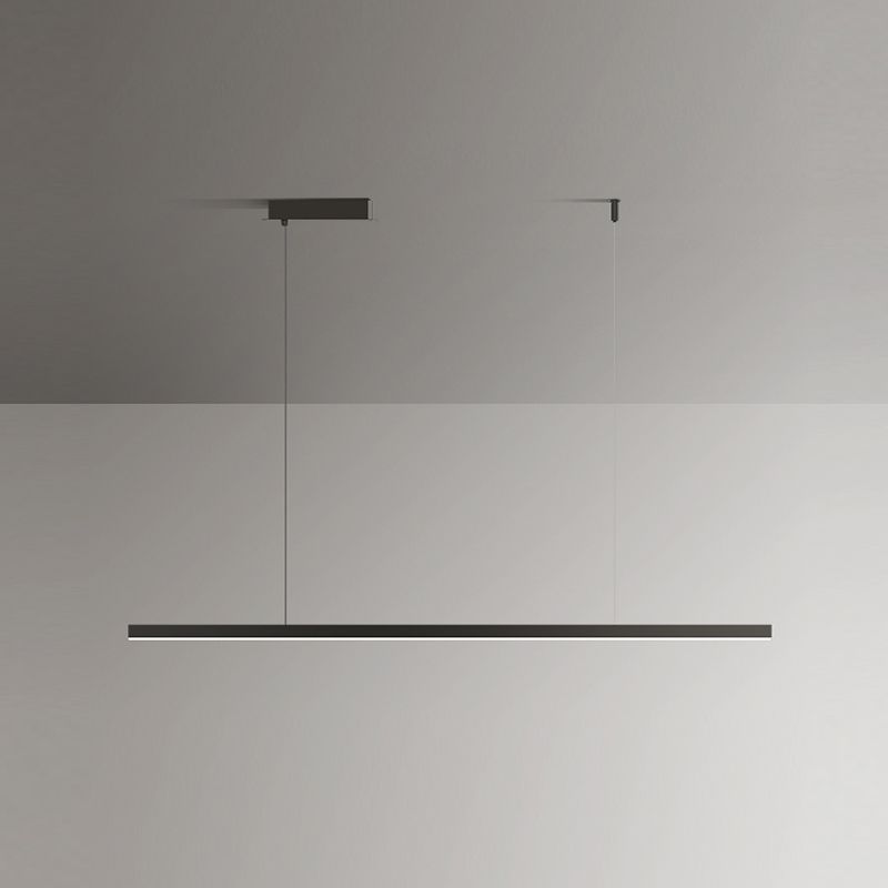LED Island Lamp Modern Black Island Hanging Lamp with Acrylic Shade for Dining Room