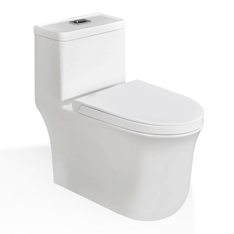 Modern White Flush Toilet Ceramic Elong One-Piece Toilet with Slow Close Seat