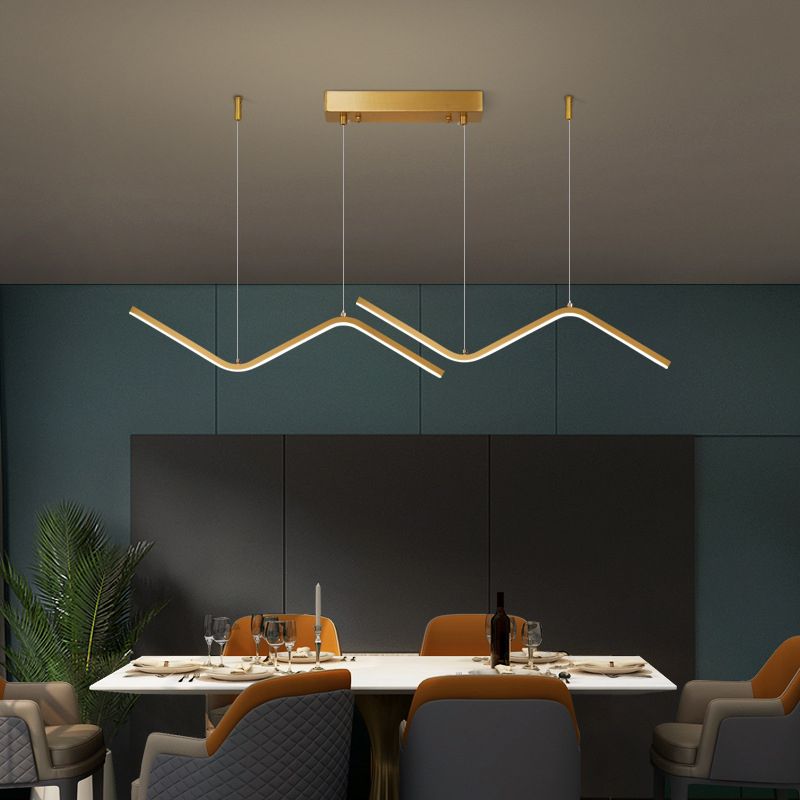 Colgante Nordic Brass Brass Island Light Gold Led Island LED para comedor