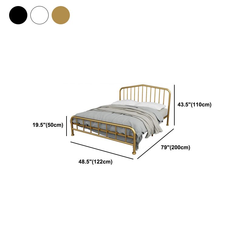Modern Metal Headboard Bed Arched Open-Frame Bed with Metal Legs