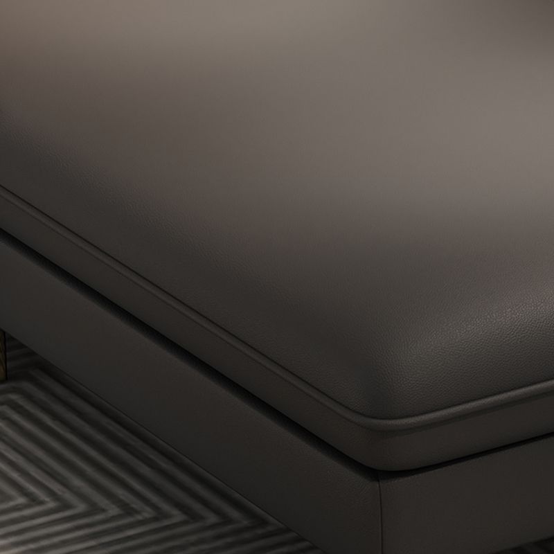 33.46" Tall Faux Leather Sofa Stain Resistant Square Arm Sofa