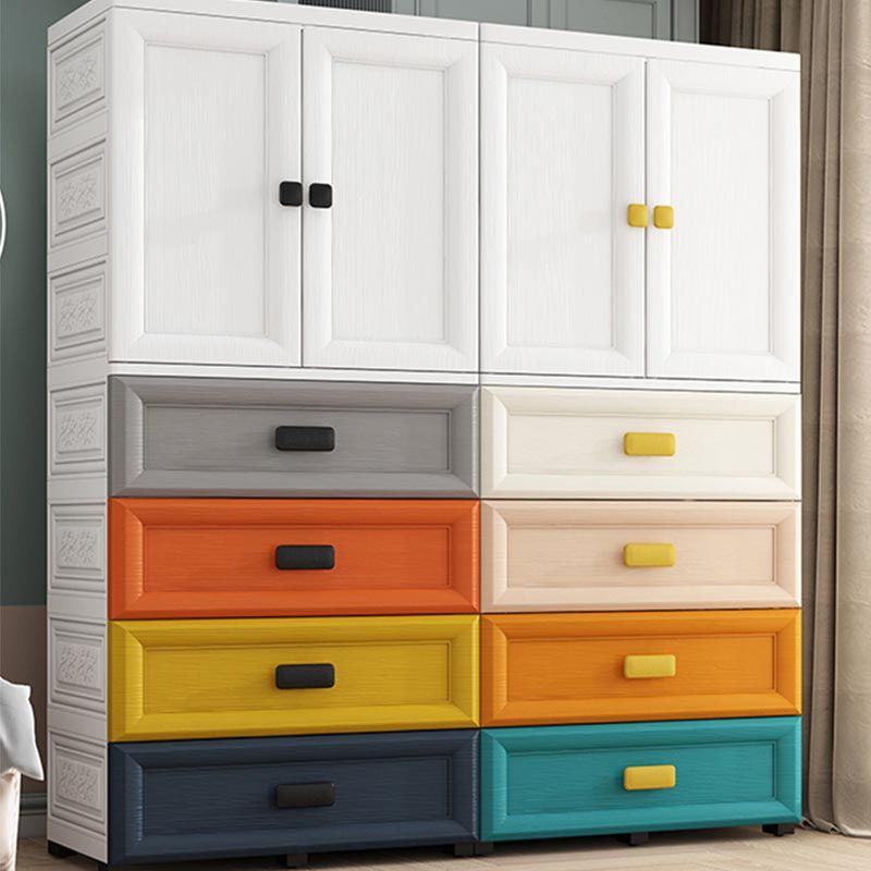 Contemporary Style Wardrobe Plastic Bedroom Wardrobe Closet with Storage