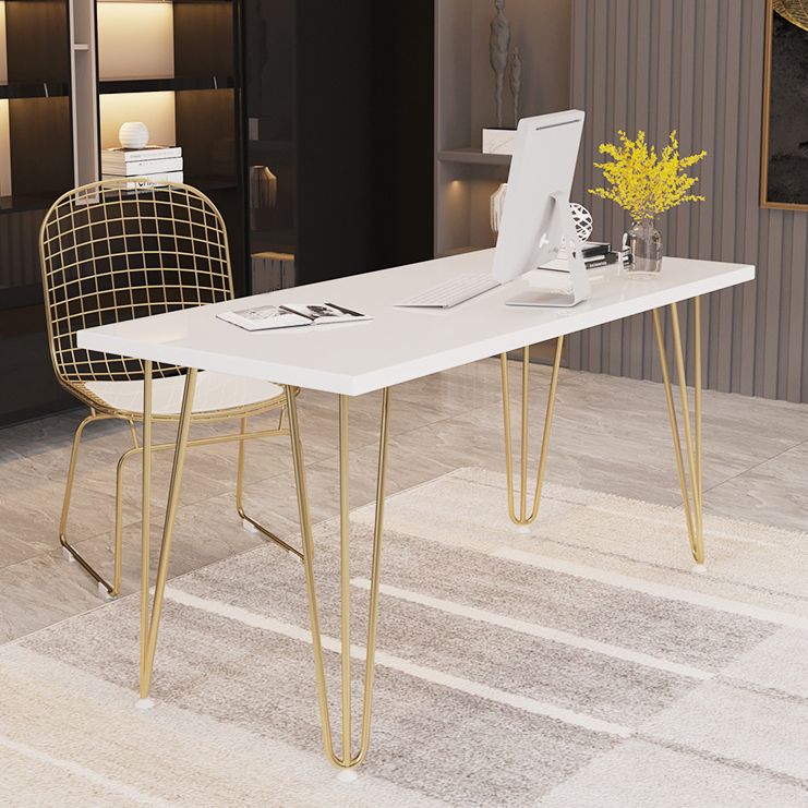 29.53" Tall Wooden Writing Desk Rectangular Office Desk with Hairpin Base