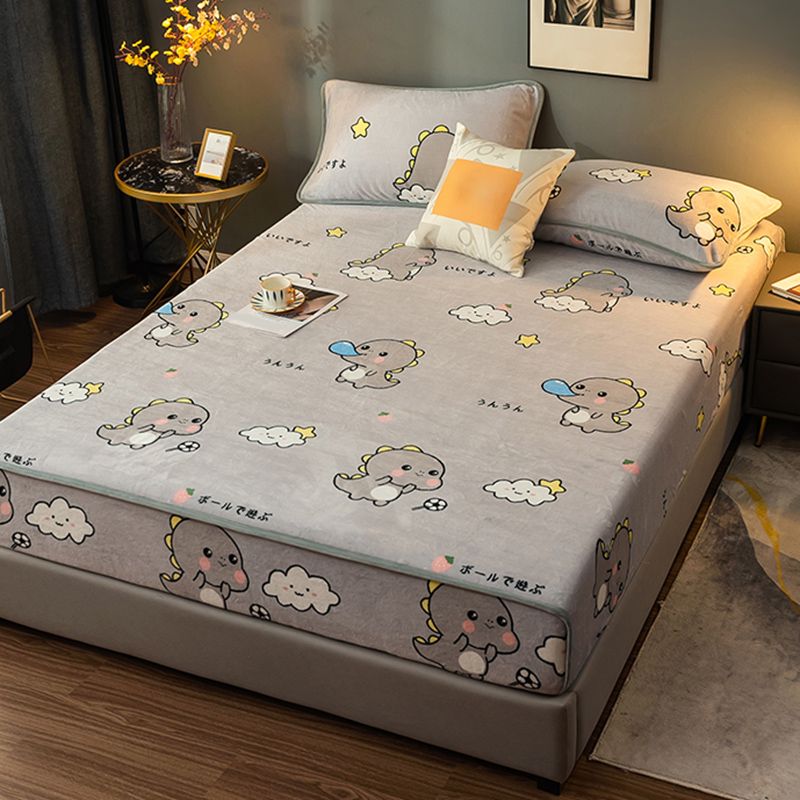 Cotton Flannel Bed Sheet Set Printed Bed Sheet Set with Wrinkle Resistant