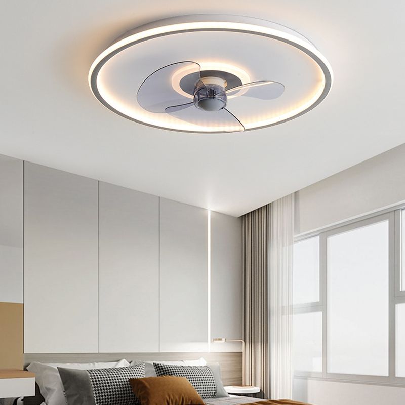 2 Light Ceiling Fan Light Modern Style Metal Ceiling Fan Light for Living Room