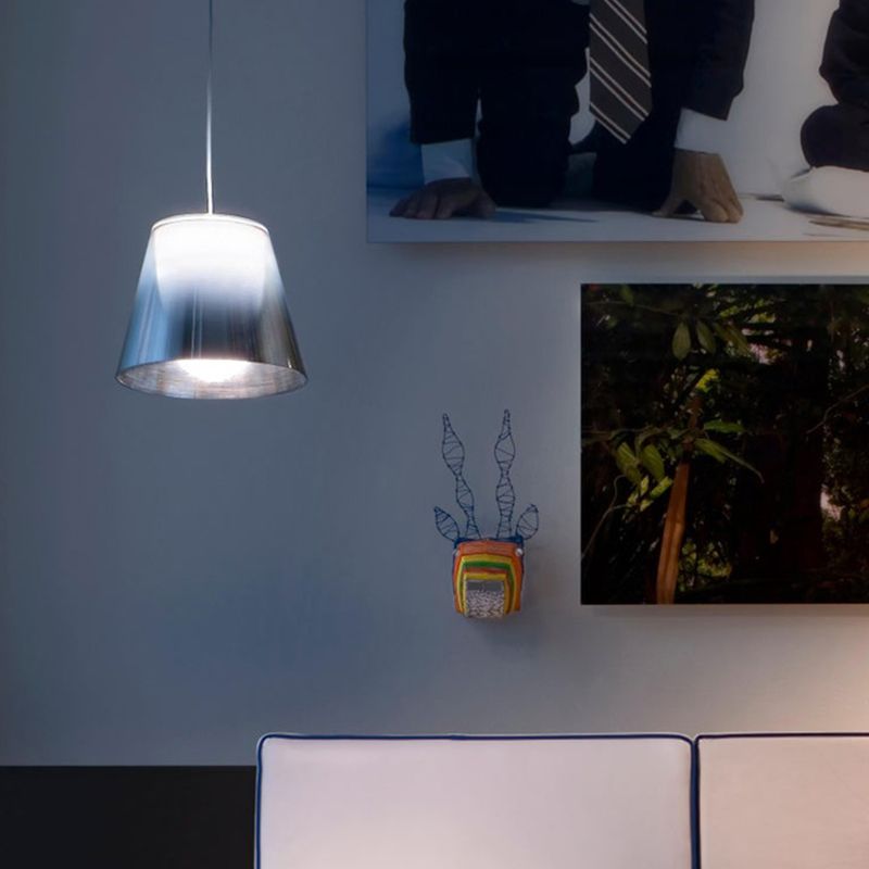 1 Light Barrel Hanging Pendant Modern Style Metal Hanging Lighting for Living Room