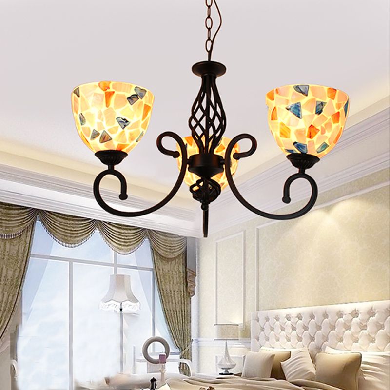 Ciotola a forma di lampadario guscio lampada lampadario appeso in stile tiffany per camera da letto