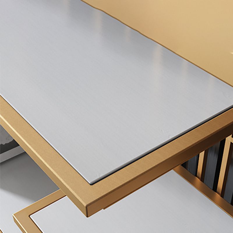 6 open shelves Bookcase Light Luxury Steel Bookshelf for Study Room