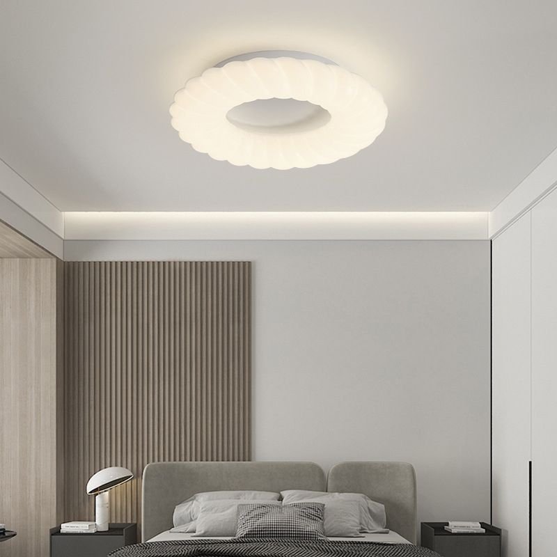 Contemporary LED Ceiling Light White Shaded Flush Mount Lighting for Room