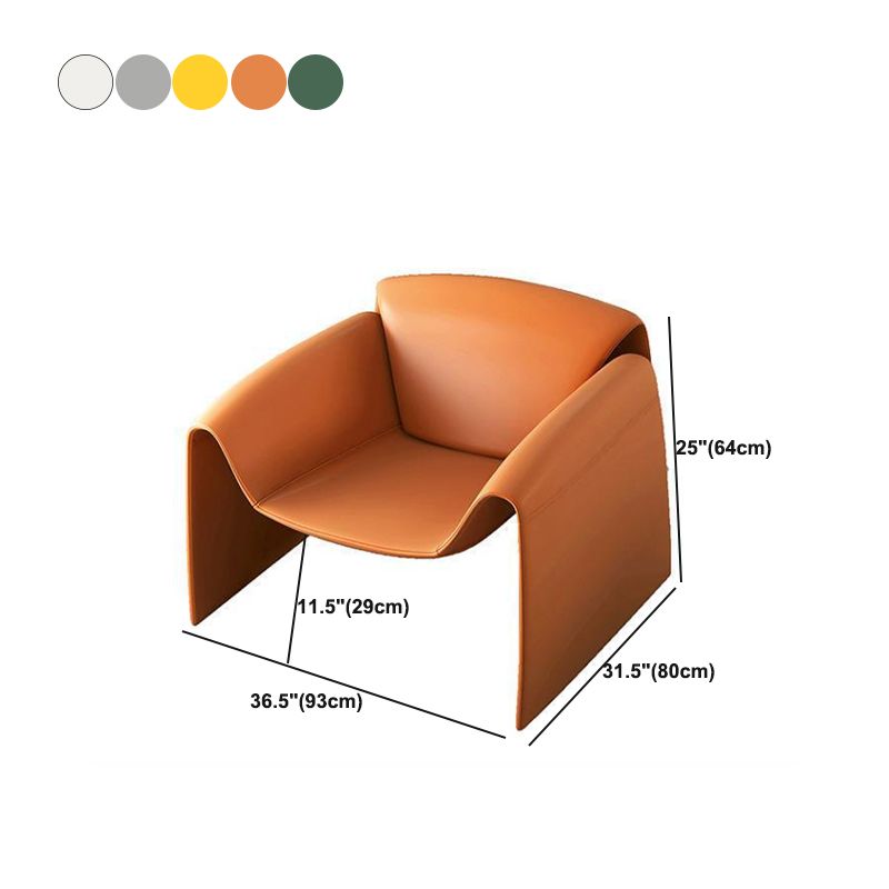 Modern Style Handrail Imitation Leather MaterialArm Chair with Fixed Back