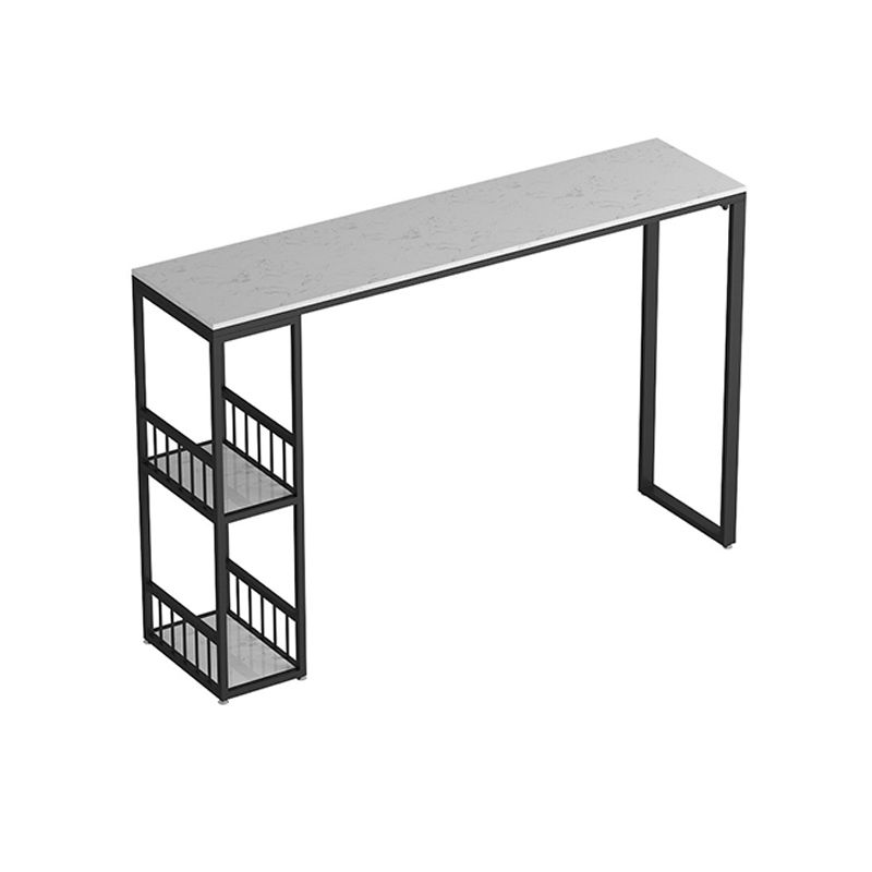 Modern 1/3 Pieces Bar Table Set Rectangle Stone Counter Table with High Stools