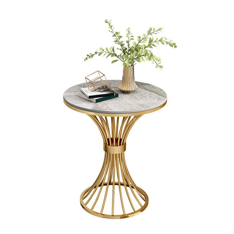 Metal Traditional Luxury Round Table 29.5"H Stone Top Dining Table with Pedestal Base