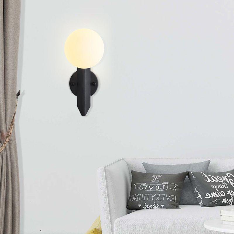 Modernist Wall Sconce Globe Glass Sconce Lighting in White for Bedroom