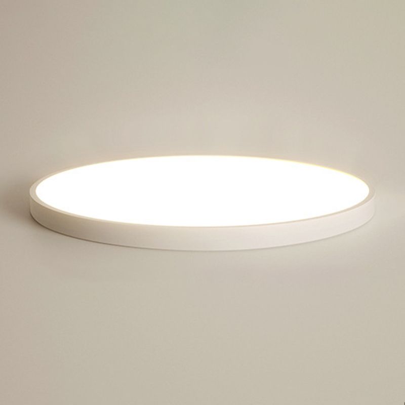 Single White Modernism Flush Mount Lighting LED Round Ceiling Light for Foyer