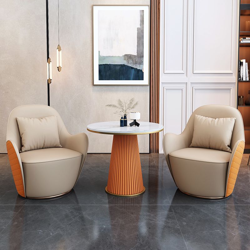 Faux Leather Arm Chair 27.55" Wide Flared Arms Chair Arms Included Chair