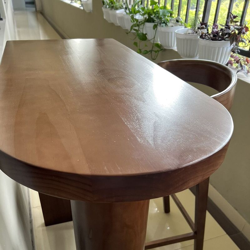 Modern Style Wood Bar Table Pine Wood Base for Milk Tea Shop