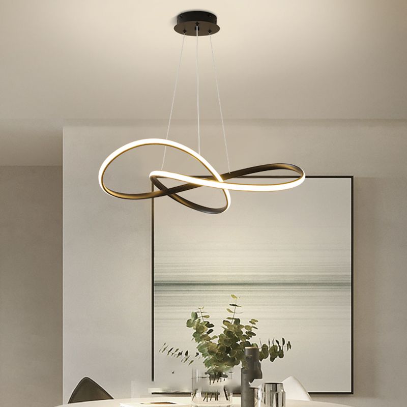 Modern Twisting Chandelier Pendant Light Metal Single Light Chandelier