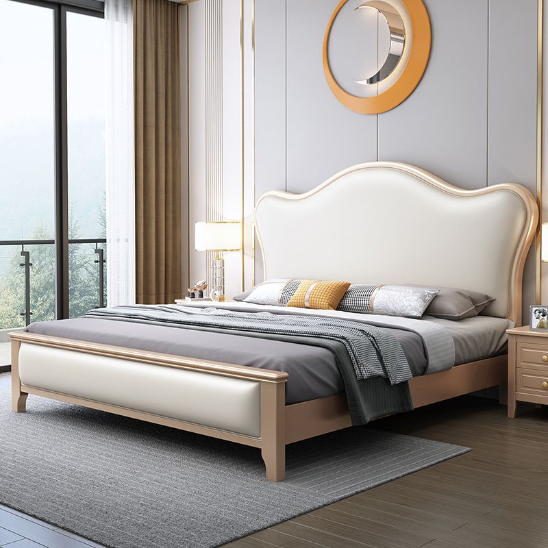 Modern Storage Standard Bed Faux Leather Bed Frame with Headboard for Bedroom
