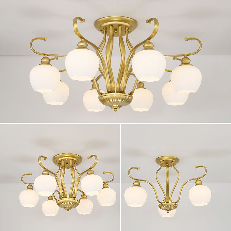 Decorative Sphere Flush Light Fixture Glass Flush Mount Lights for Living Room