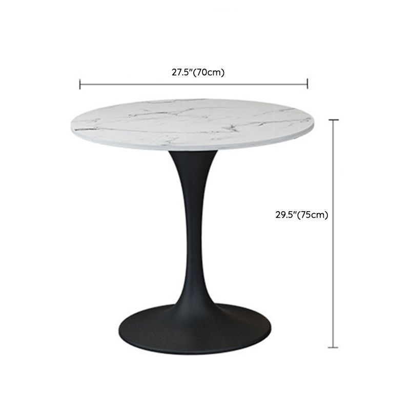 White Faux Marble Top Dining Table Set 1/2/5 Pieces Round Dining Set with Padded Chairs