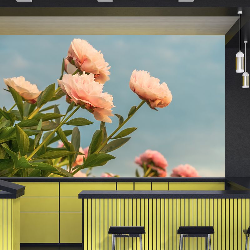 Minimalist Rose Flower Removable Mural Wallpaper Stain Resistant Decor for Bedroom