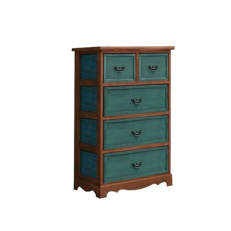 Coastal Storage Chest Solid Wood Dresser with 6/5 Drawers , 11.7 Inch W