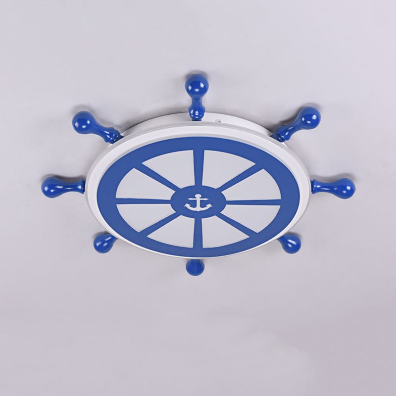 Plafonnier Ancre Style Enfants En Métal LED Chambre Plafond Plafonnier En Bleu