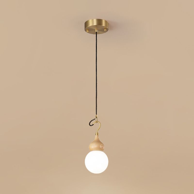 Lumière pendule de gourde moderne 1-Light Wood suspendu plafond plafond pour salle à manger